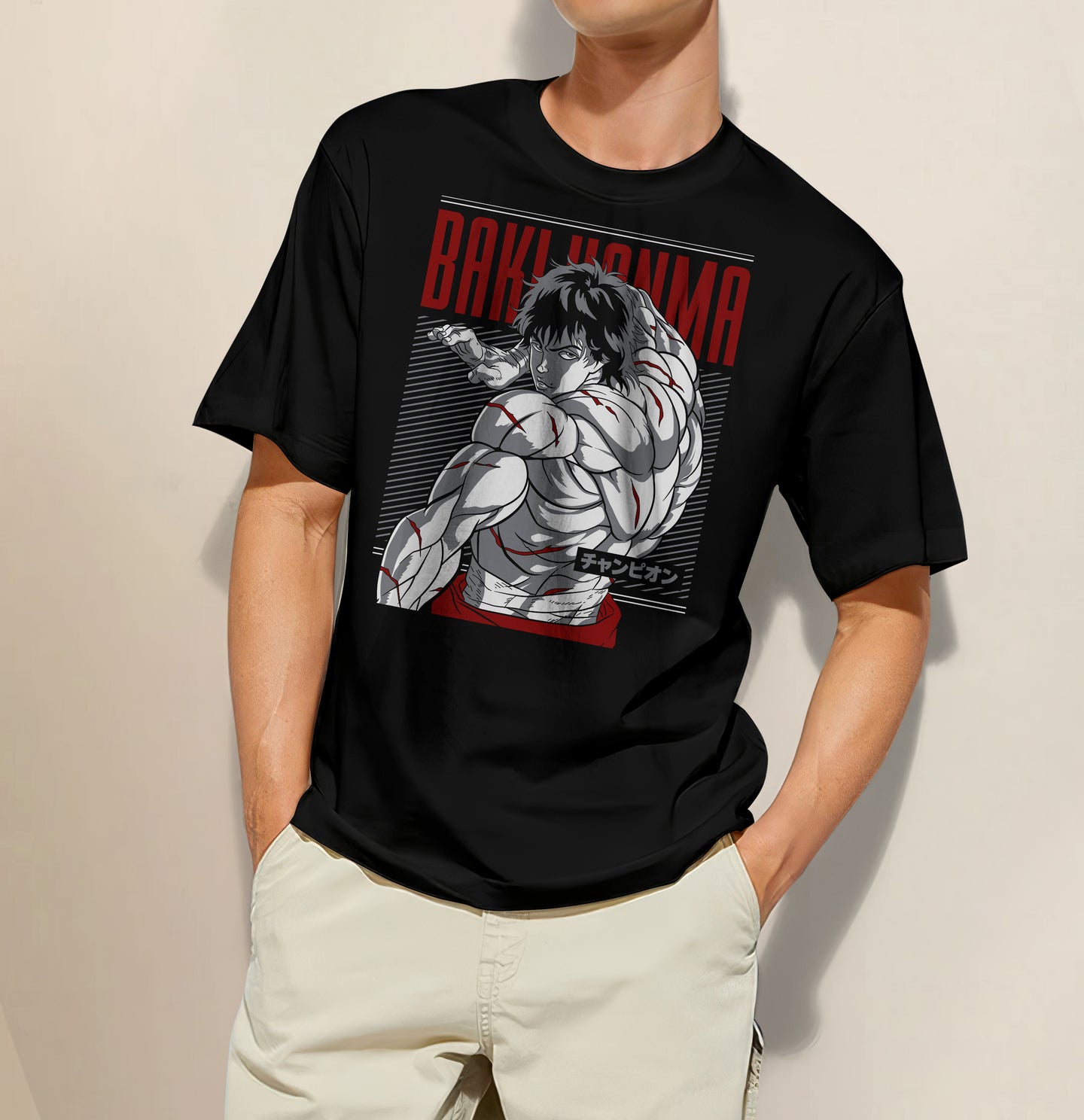 Baki the Grappler - Baki Hanma Regular Half Sleeve T- Shirt