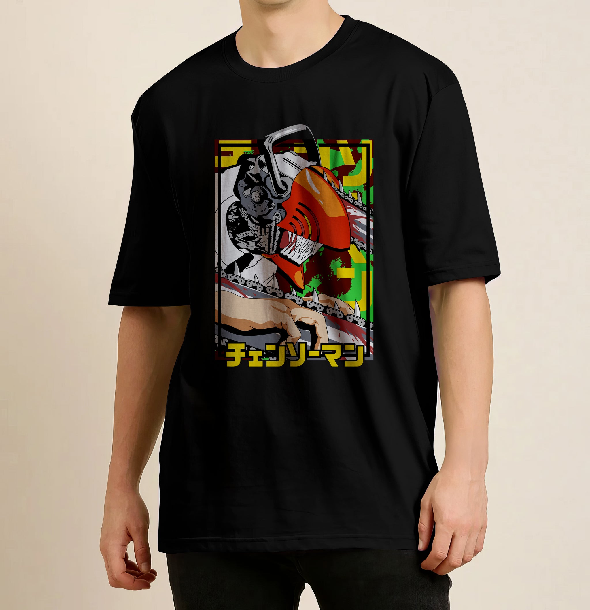 Chainsaw Man - Denji x Pochita Oversized T- Shirt